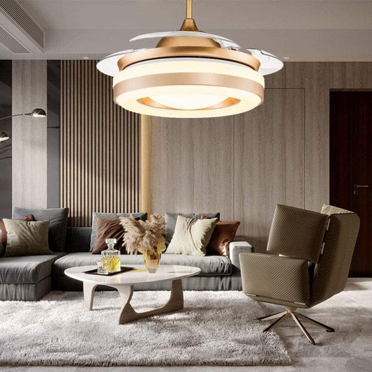 Luxury Lighting Brand Glamour Ray: Golden Chandelier Ceiling Fan with Remote Control - A Stunning Blend of Elegance and Functionality