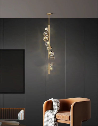 7 Lights Luminous Ballroom Gold Pendant Light