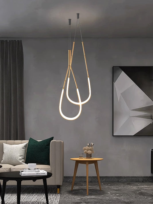 Luxor 600mm LED Gold Neon Pendant Light