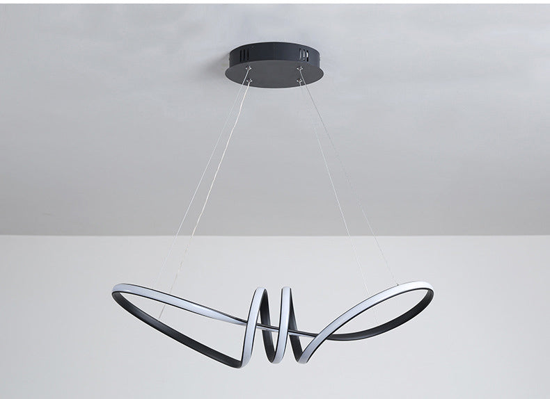 Glamour Ray: Black LED Cord Pendant Chandelier - Illuminate Your Space with Elegance