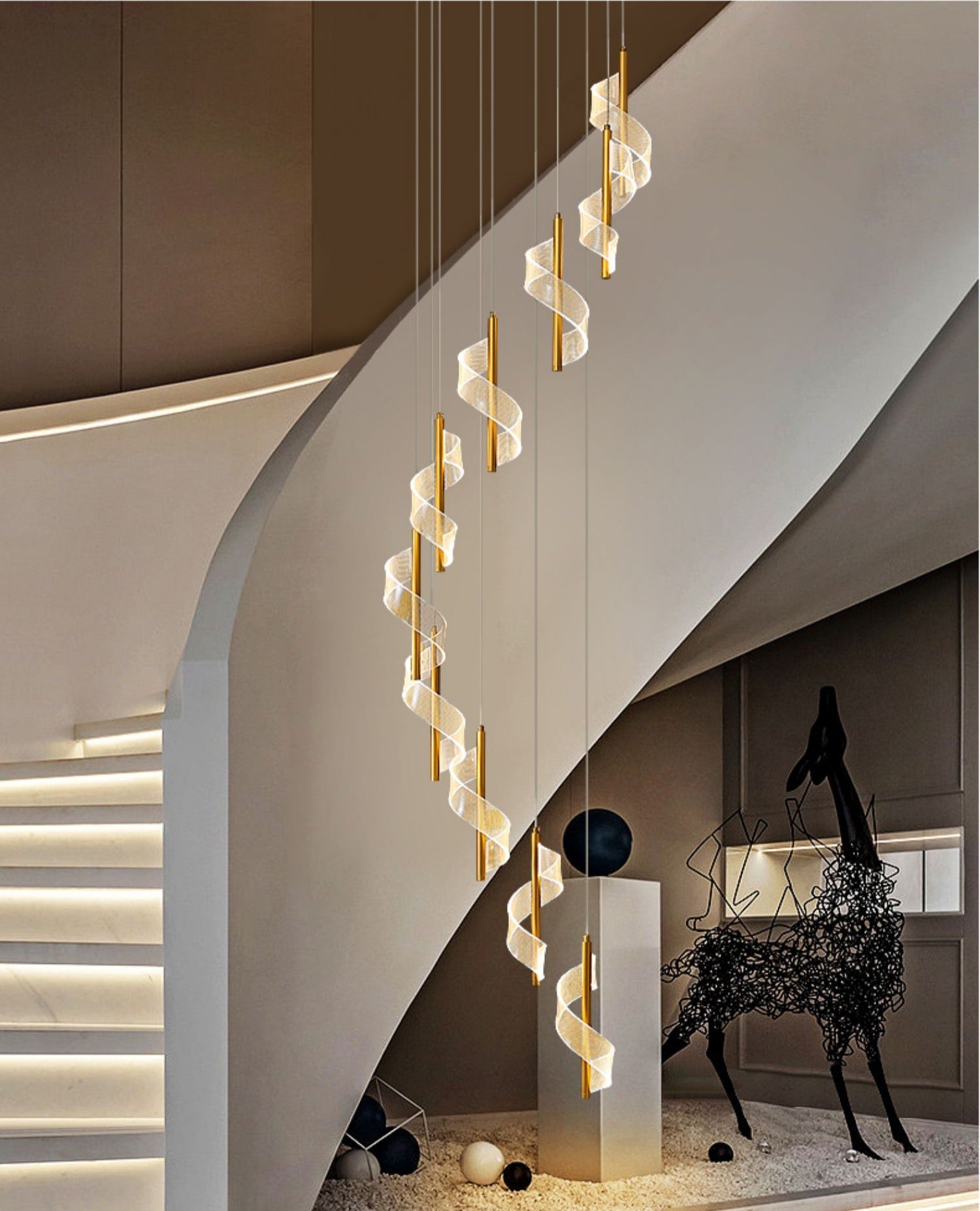 Chandelier for stairs sales modern