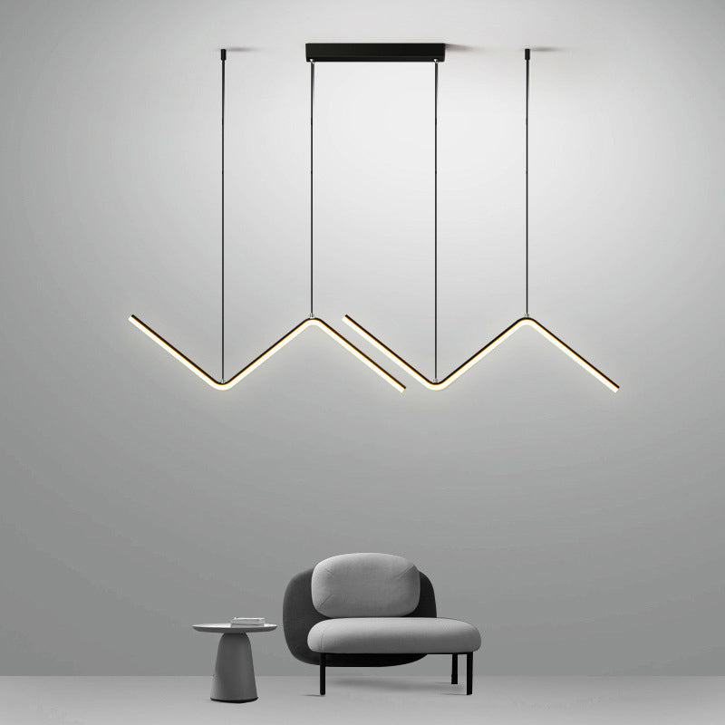 Luxury Black Body Modern Linear LED Chandelier Pendant Light - Warm White Illumination | Glamour Ray