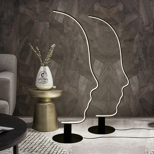 Luxury Illumination: Black Face Arc Floor Standing Lamp by Glamour Ray - Warm White Lighting for Your Home