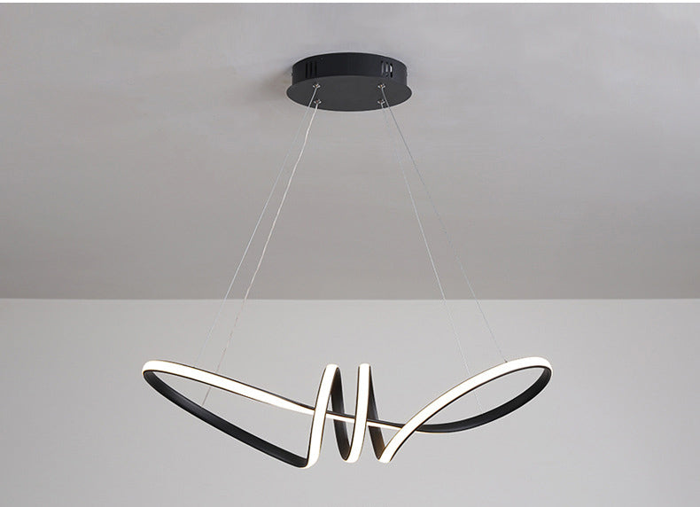 Glamour Ray: Black LED Cord Pendant Chandelier - Illuminate Your Space with Elegance