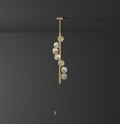 7 Lights Luminous Ballroom Gold Pendant Light