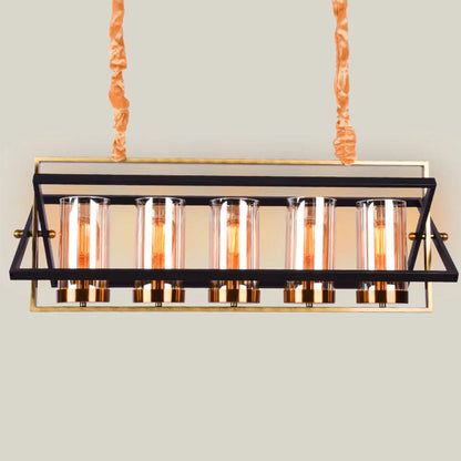 Glamour Ray ELEGANT NOIR Chandelier: Contemporary Marvel in Black and Gold with Amber-Tinted Glass