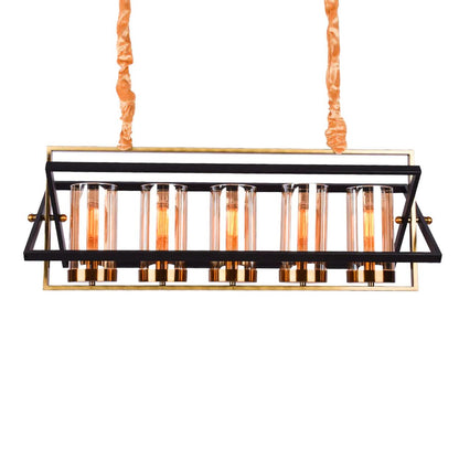 Glamour Ray ELEGANT NOIR Chandelier: Contemporary Marvel in Black and Gold with Amber-Tinted Glass