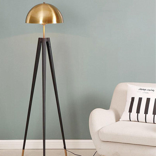 Glamour Ray's Mushroom Head Metal Tripod Floor Lamp