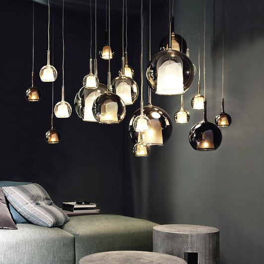 Glamour Ray LUXE PENTACLE Glass Orb Hanging Light: Exquisite Modern Illumination for Stylish Interiors