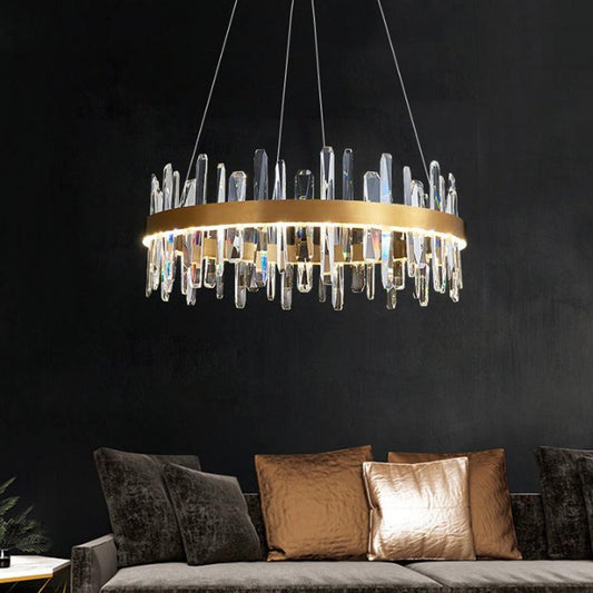 Glamour Ray Opulence Glass Chandelier: Elevate Your Space with Timeless Elegance and Adjustable Lighting