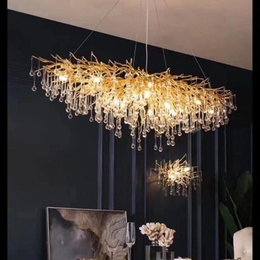 Introducing the Glamour Ray Nature-Inspired Raindrop Chandelier.