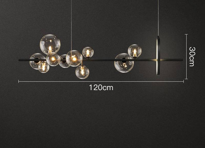 Glamour Ray's Exquisite Black Clear Glass with Ring Chandelier Ceiling Lights: 10-Light Elegance in Warm White