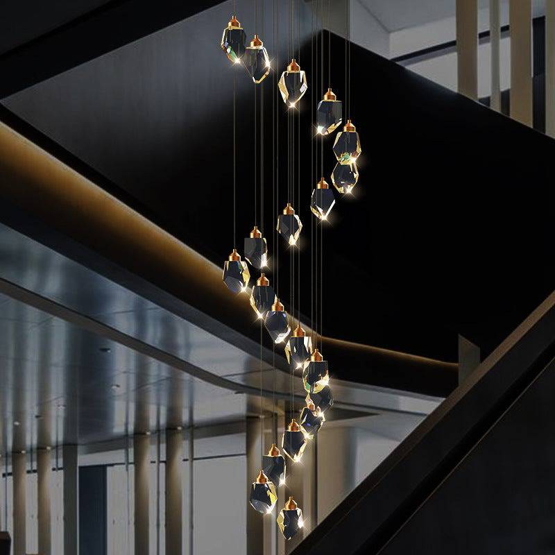 Glamour Ray 20-Light Chandelier - Adjustable Height for Staircases and Double Height Spaces, Elegant Illumination for Grand Interiors