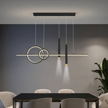 Glamour Ray: 5-Light Black Body Modern LED Chandelier Pendant Light - Illuminate Your Space with Elegance