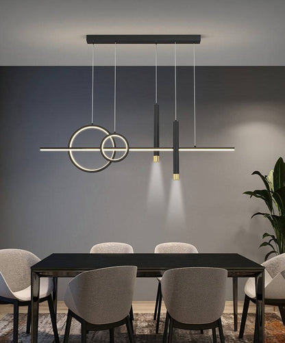 Glamour Ray: 5-Light Black Body Modern LED Chandelier Pendant Light - Illuminate Your Space with Elegance