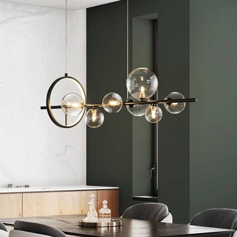 Glamour Ray: Exquisite 7 Light Black Clear Glass with Ring Chandelier - Luxurious Ceiling Lights for Elegant Spaces