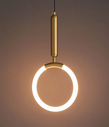 Glamour Ray's Golden Glow: Modern LED 1-Light 200MM Ring Pendant Light in Warm White/Gold