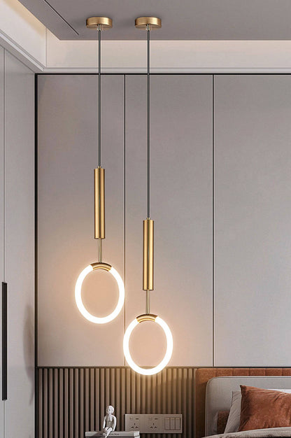 Glamour Ray's Golden Glow: Modern LED 1-Light 200MM Ring Pendant Light in Warm White/Gold