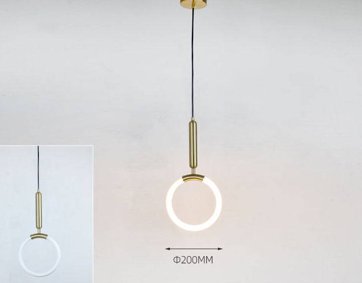 Glamour Ray's Golden Glow: Modern LED 1-Light 200MM Ring Pendant Light in Warm White/Gold