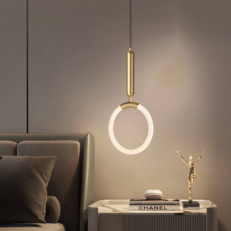 Glamour Ray's Golden Glow: Modern LED 1-Light 200MM Ring Pendant Light in Warm White/Gold