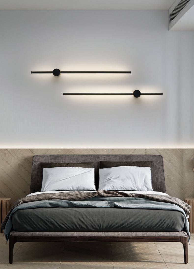 Glamour Ray 600mm LED Black Long Tube Wall Light - Warm White Illumination