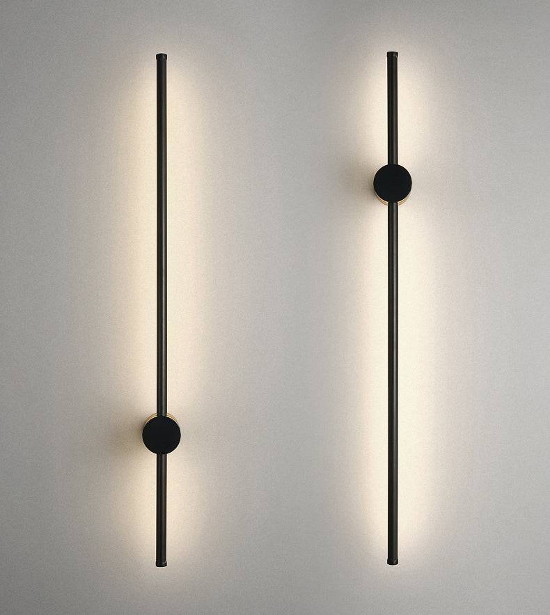 Glamour Ray 600mm LED Black Long Tube Wall Light - Warm White Illumination