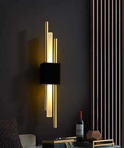 Glamour Ray's Modern LED Black Gold Long Acrylic Tube Glass Wall Light - Natural White Illumination